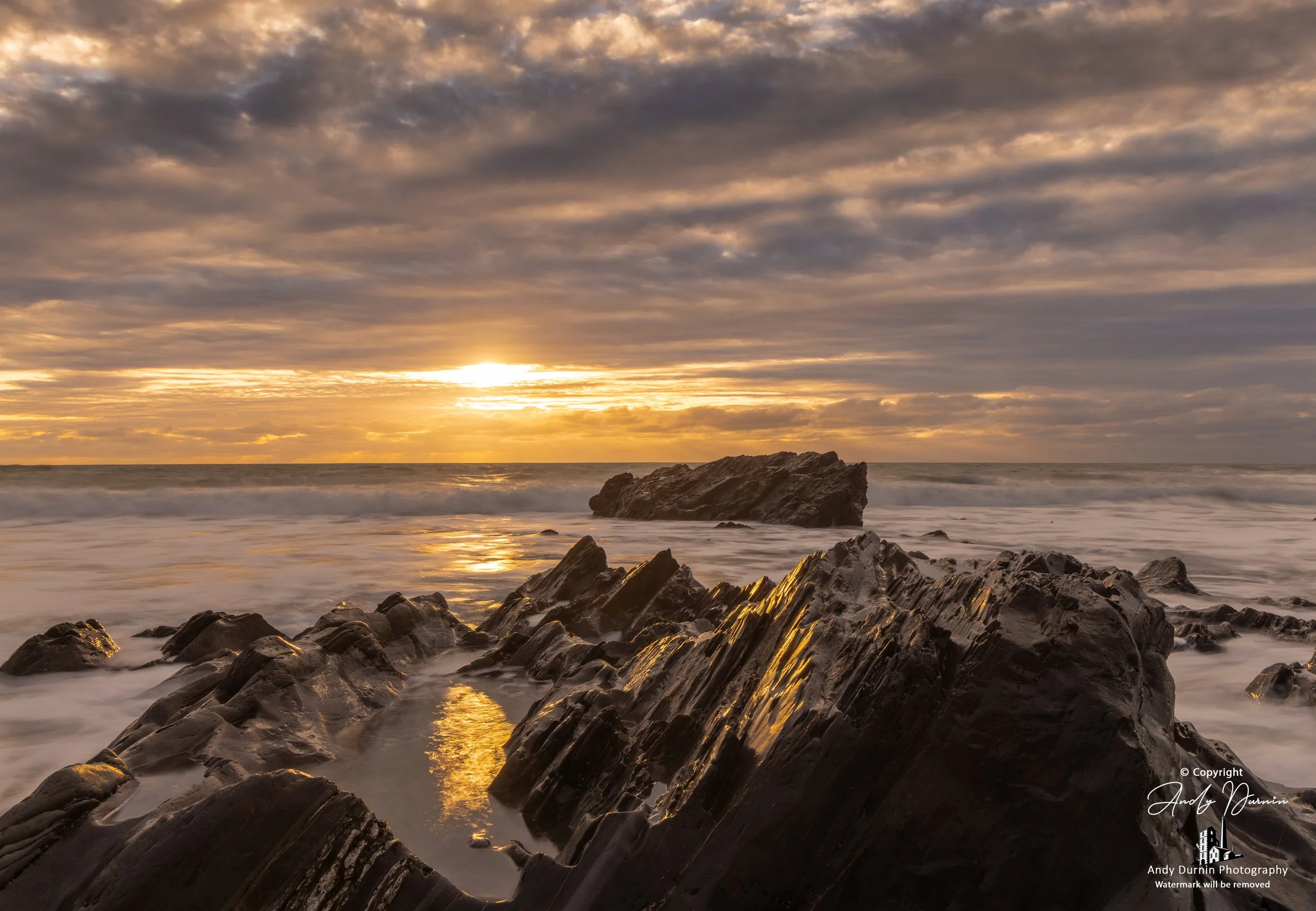 Golden Sunset at Dollar Cove, Cornwall