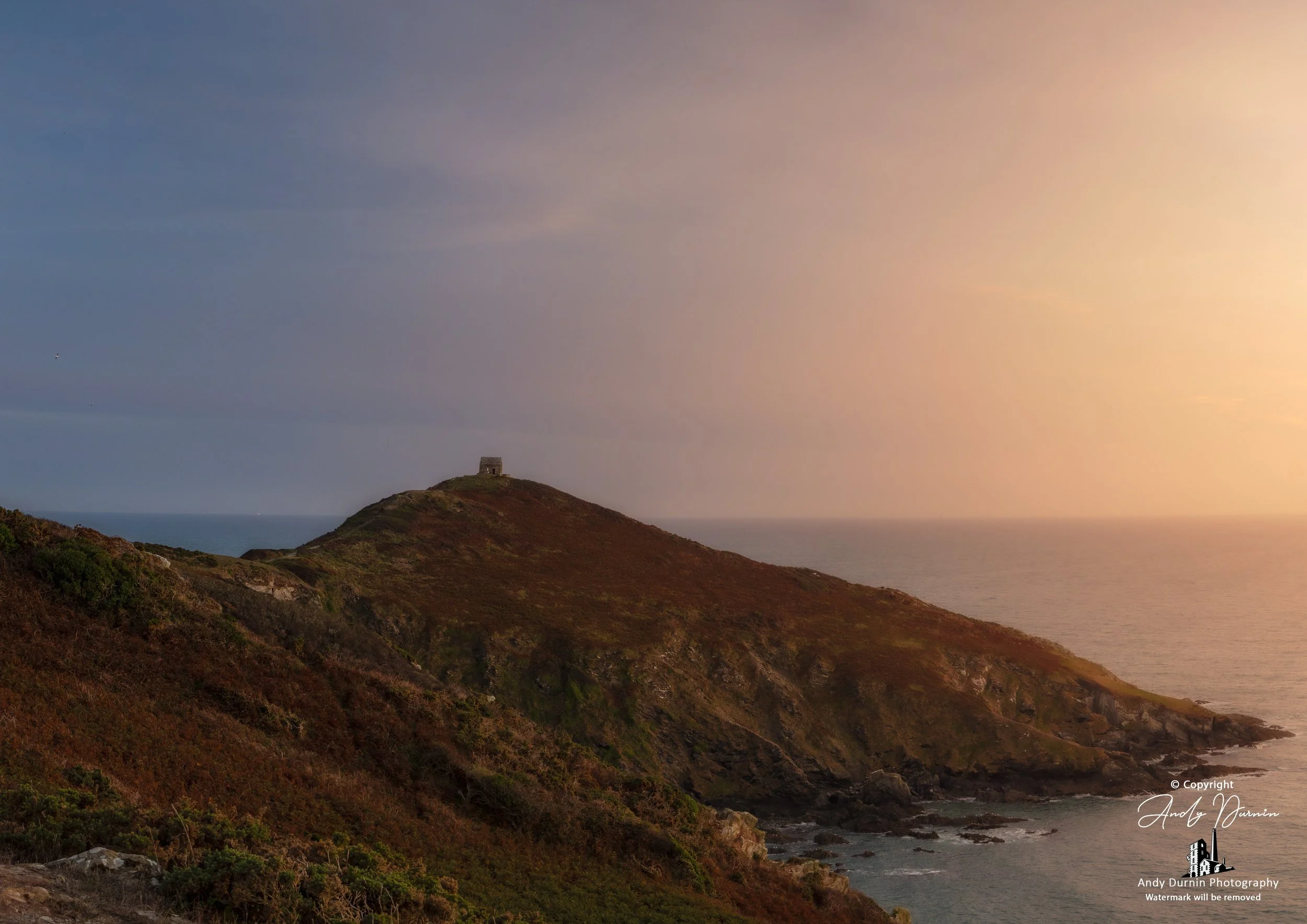 Where Daylight Fades St Michael's Chapel, Rame Head, at sunset
