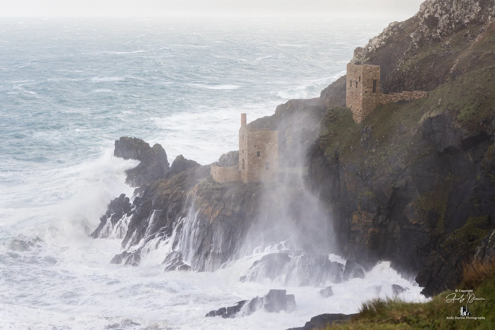 Storm Chandra at Botallack – Crown Engine Houses Cornwall