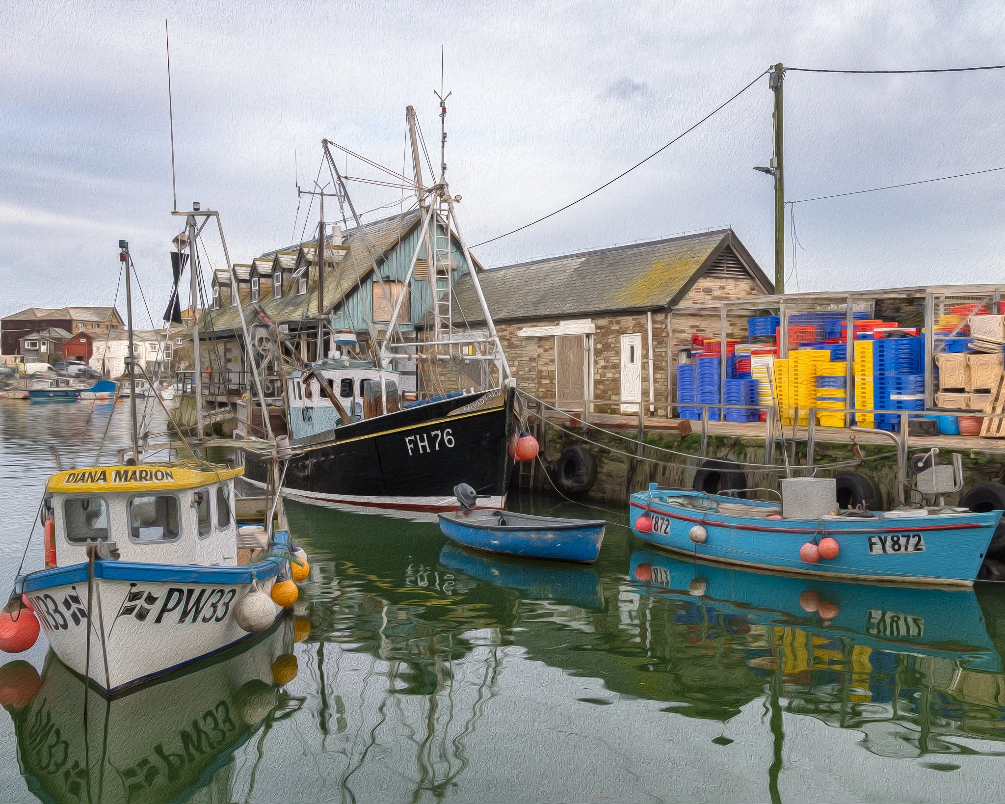 Painterly Mevagissey Fish Market