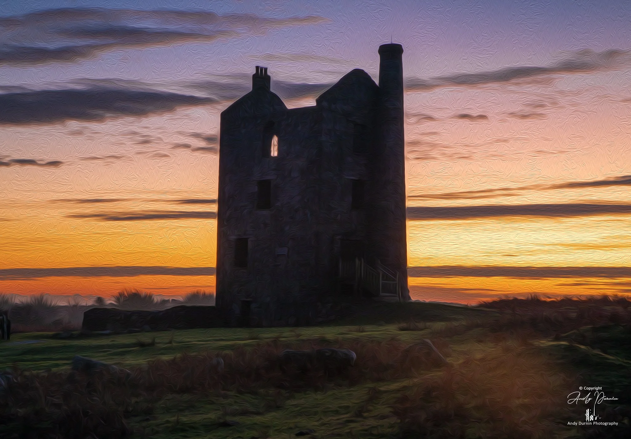 Sunset at Houseman’s Engine House, Minions, Bodmin Moor
A fine art photograph of Houseman’s Engine House at Minions on Bodmin Moor, captured at sunset beneath a glowing Cornish sky. This atmospheric image highlights one of Cornwall’s historic mining 