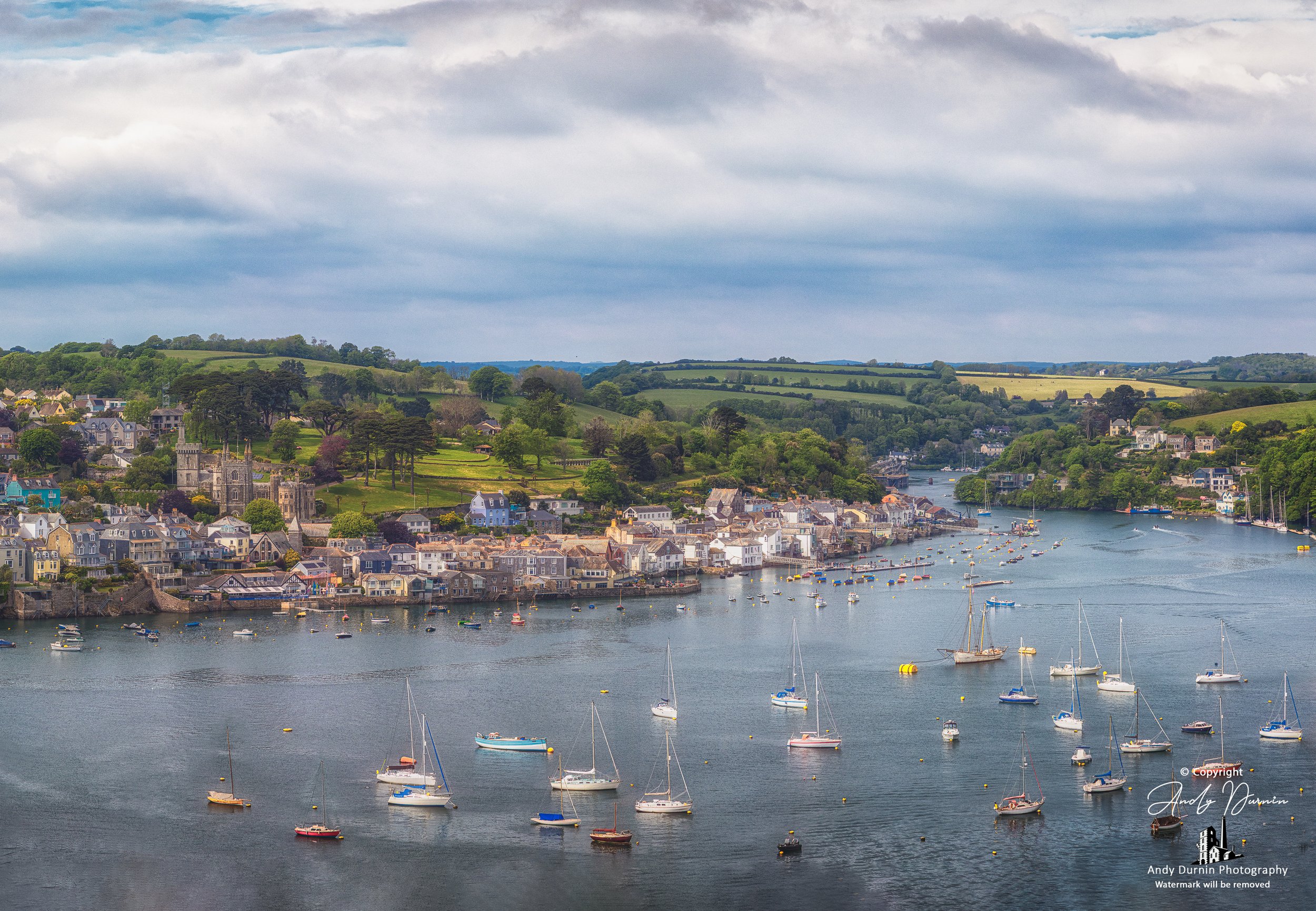 Yachts Print, River Fowey Cornwall Wall Art, Coastal Boat Photography