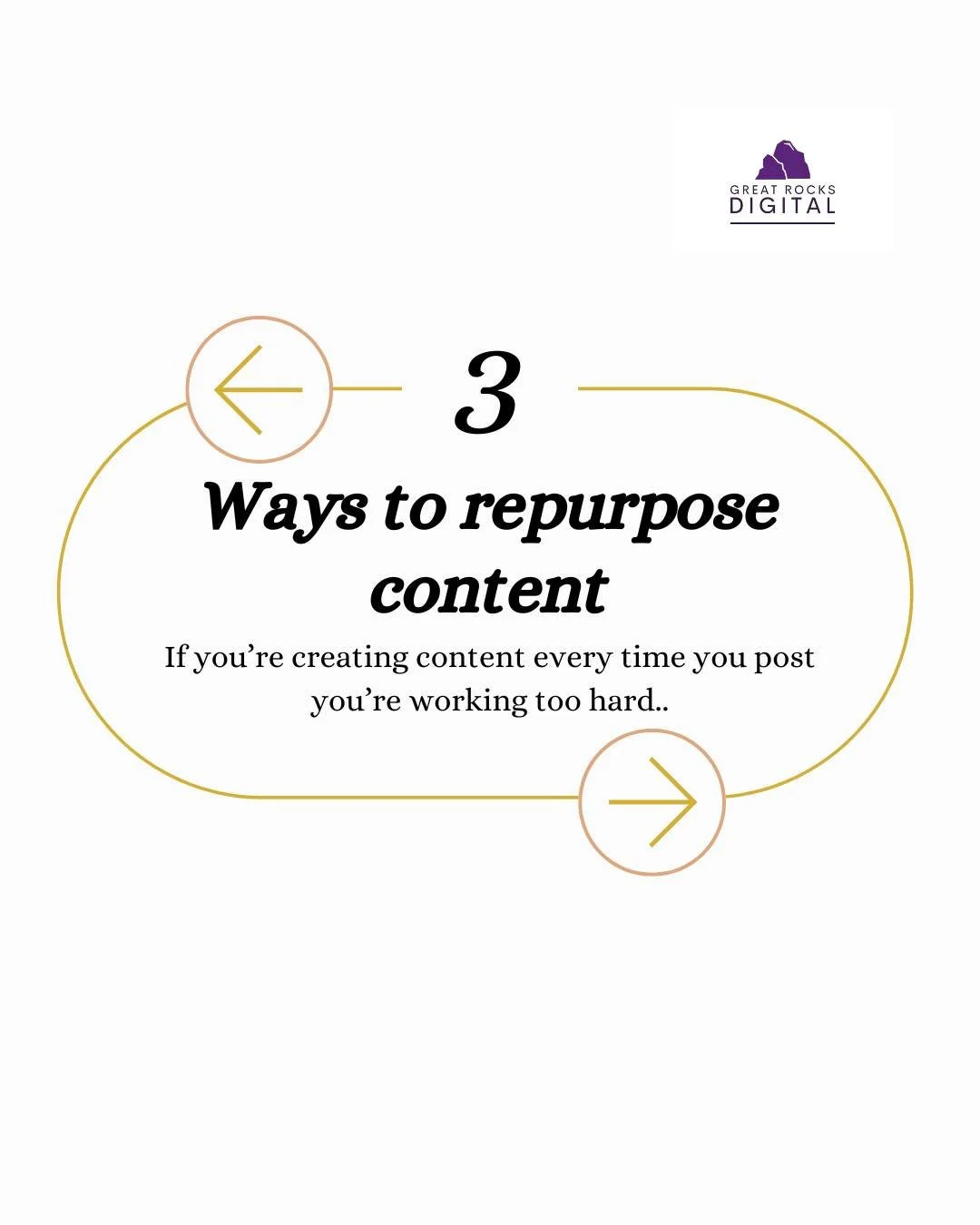 If you're creating content every time you post, you're working too hard...

Start repurposing your content. An email can become a reel; a reel can become a post; a post can become a story. There is so much you can get out of one piece of content! 

T