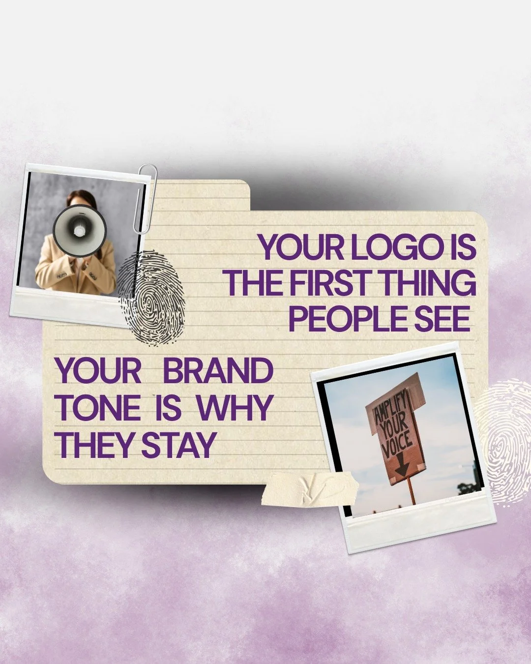Why your brand tone matters more than your logo...

Sure! Your logo is the first thing people see, and great branding is important. BUT! Your brand tone is why they stay 💜

Brand tone is how your business feels. Is your businesses warm and funny? Ar