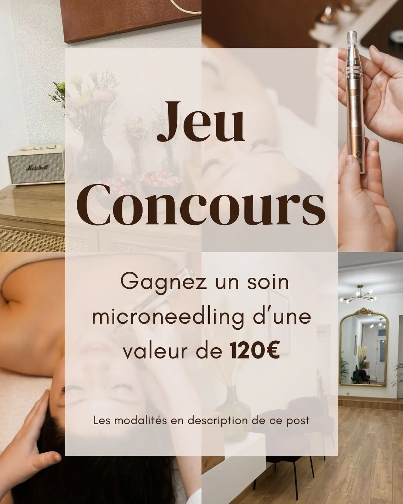 🎉 JEU CONCOURS 🎉
Tentez votre chance pour d&eacute;couvrir le soin microneedling (sous r&eacute;serve d&rsquo;&eacute;ligibilit&eacute; m&eacute;dicale) !

Pour participer, c&rsquo;est simple :
1️⃣ Abonnez-vous &agrave; notre compte
2️⃣ Commentez e