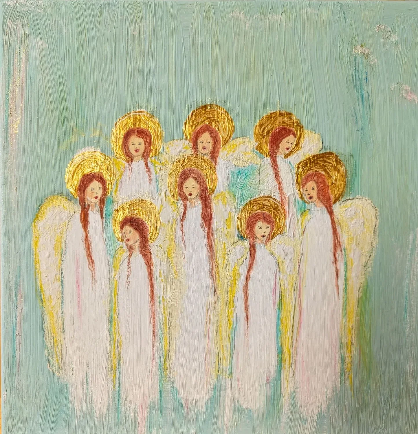 Bild von IsenbART zeigt einen Engelchor in Acryl auf Leinwand