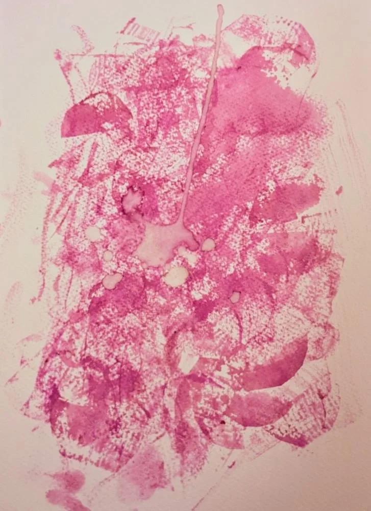 IsenbART, Saft einer roten Bete auf Aquarellpapier
