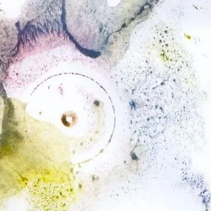 grün, lila farbverlauf mit Aquarell