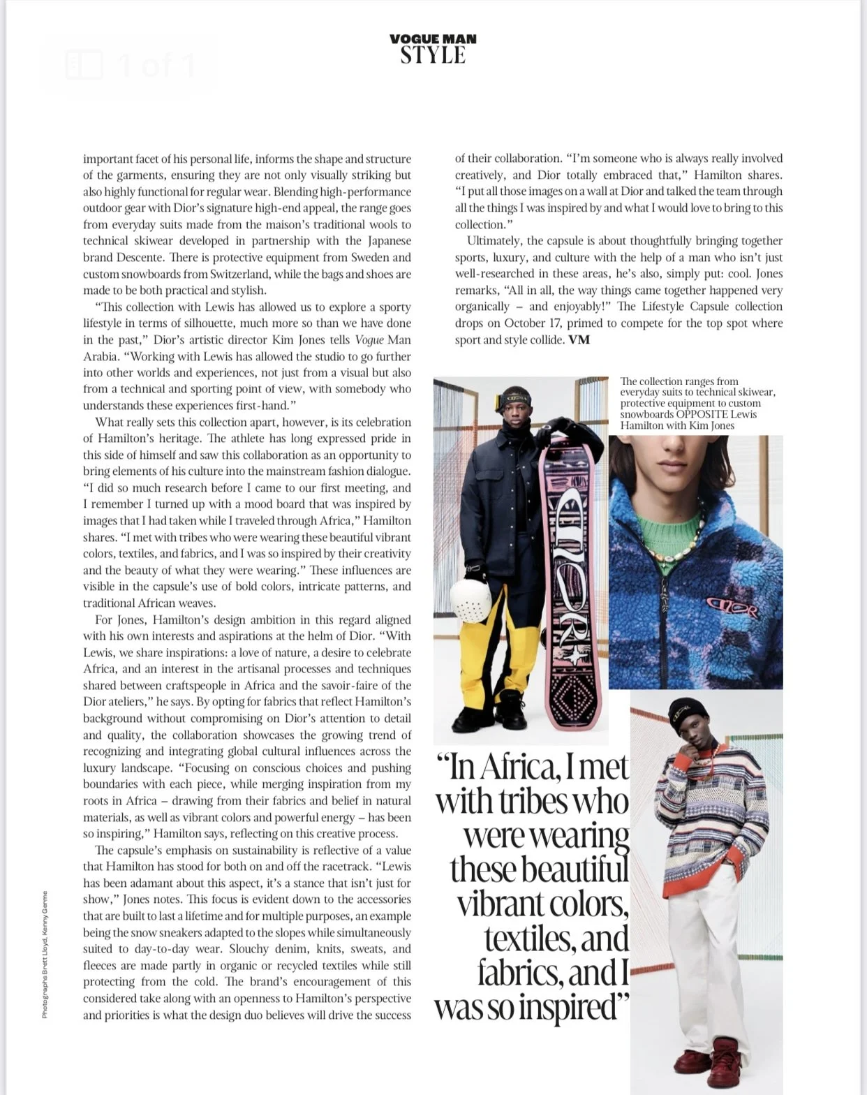 Lewis Hamilton x Dior