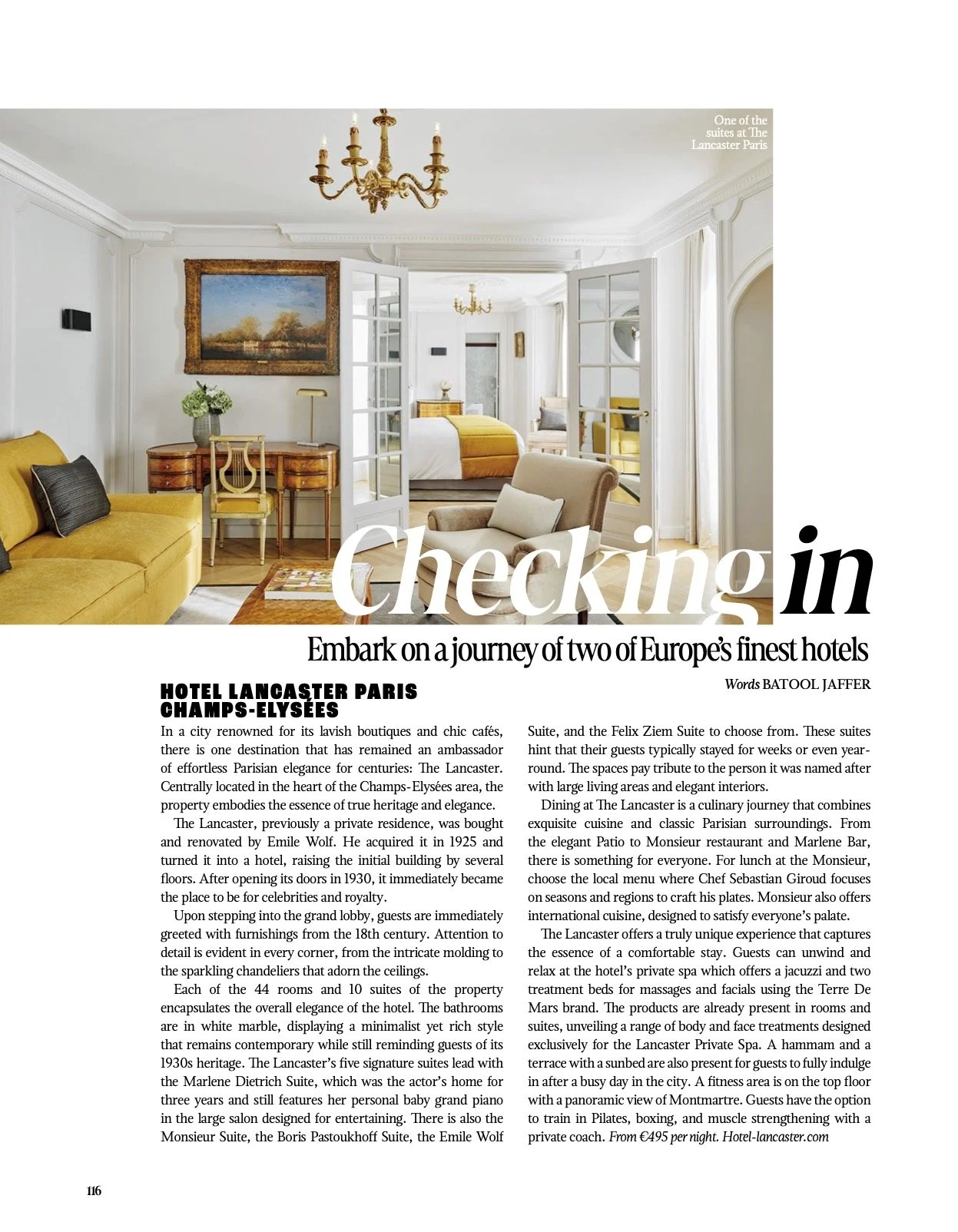 Hotel Lancaster Paris