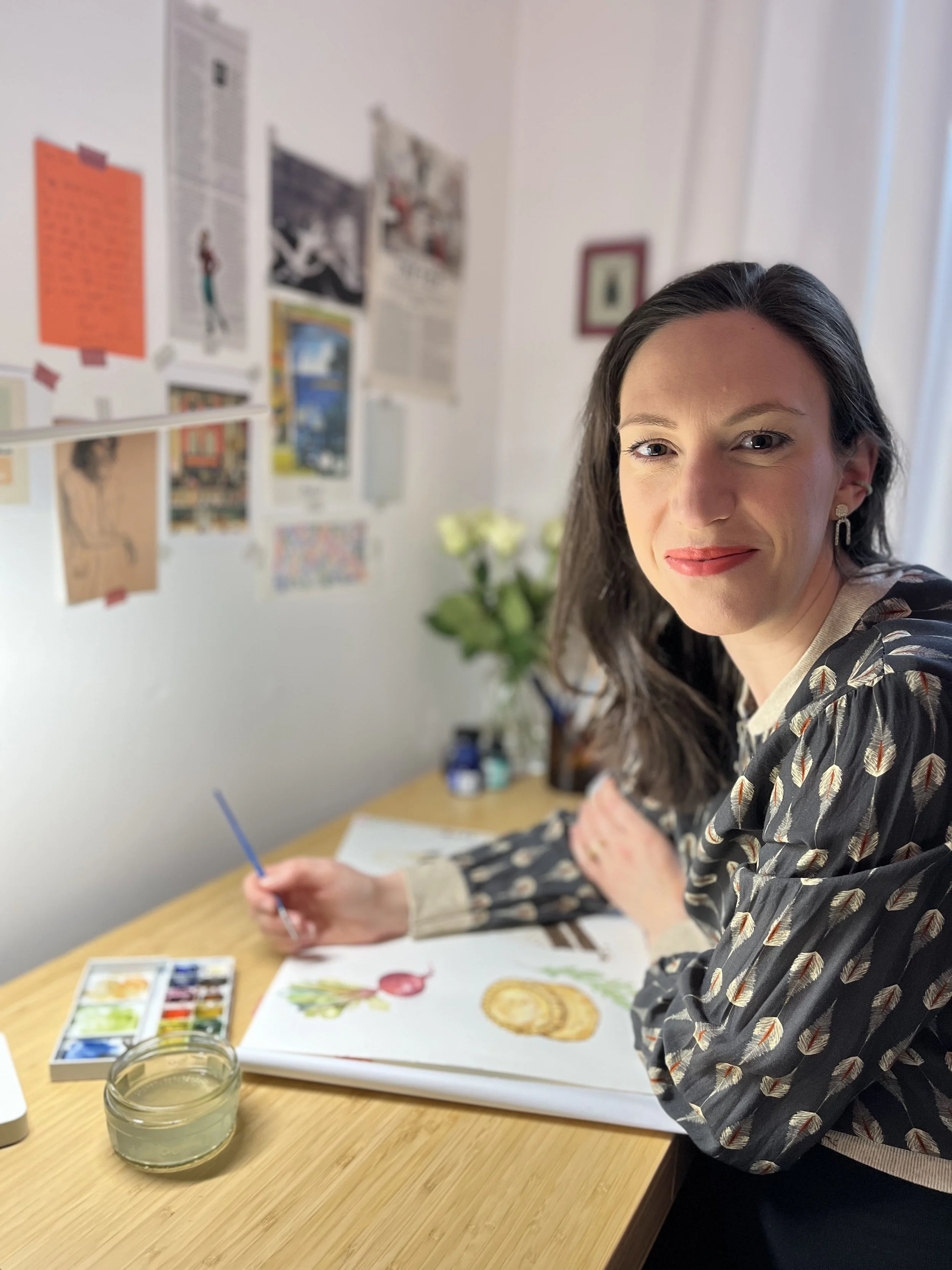 Image of owner with paints