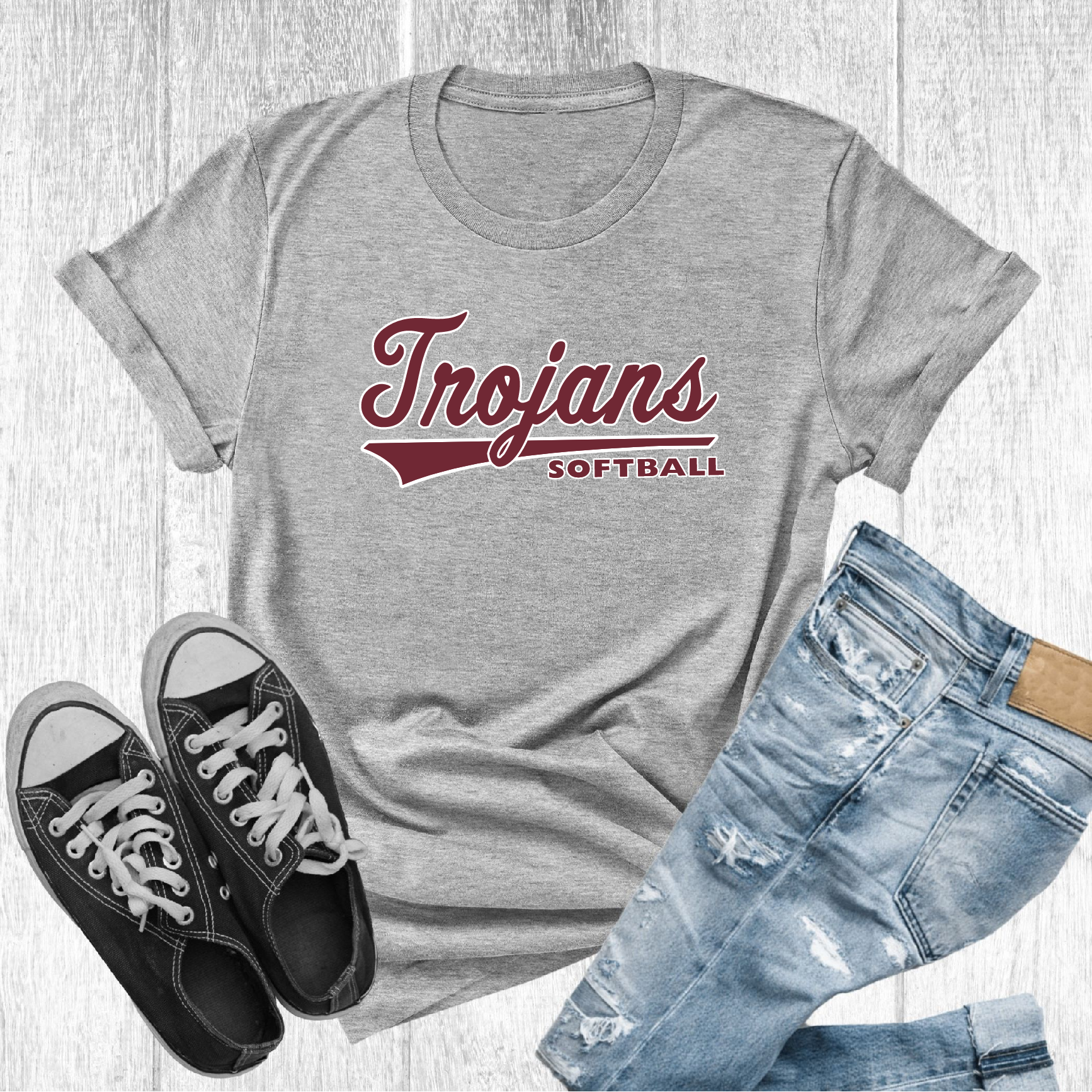 Trojans Softtball Tee Gray.png