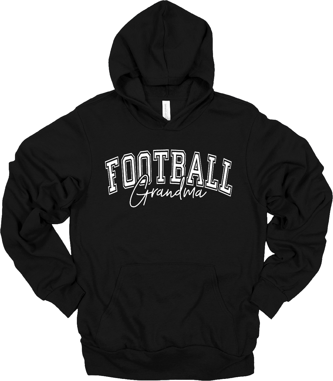 Football Grandma - Black hoodie.png