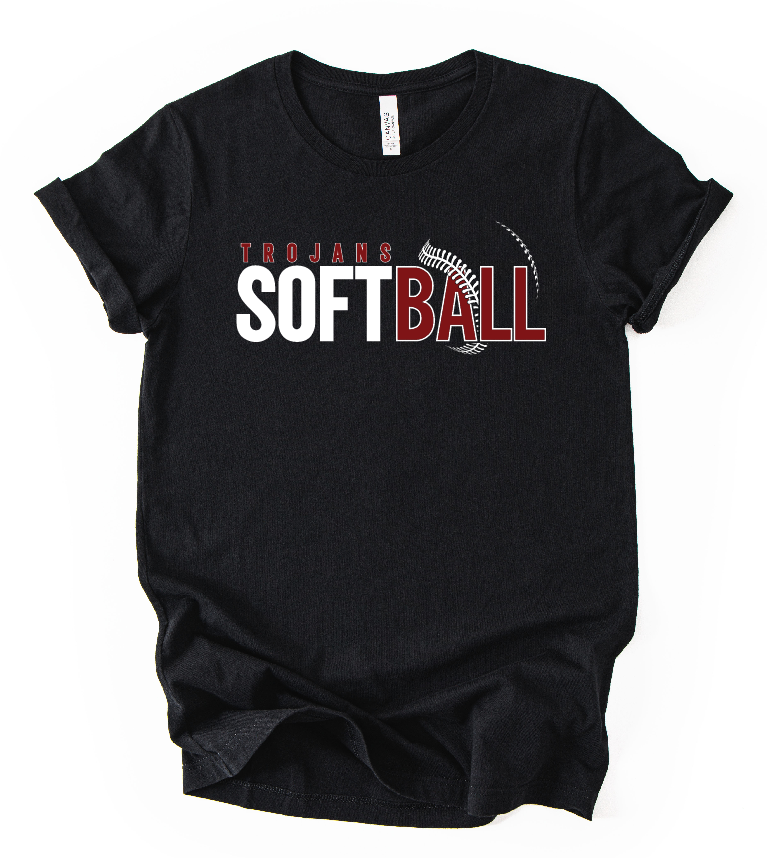 Trojans Softball Black Tee.png