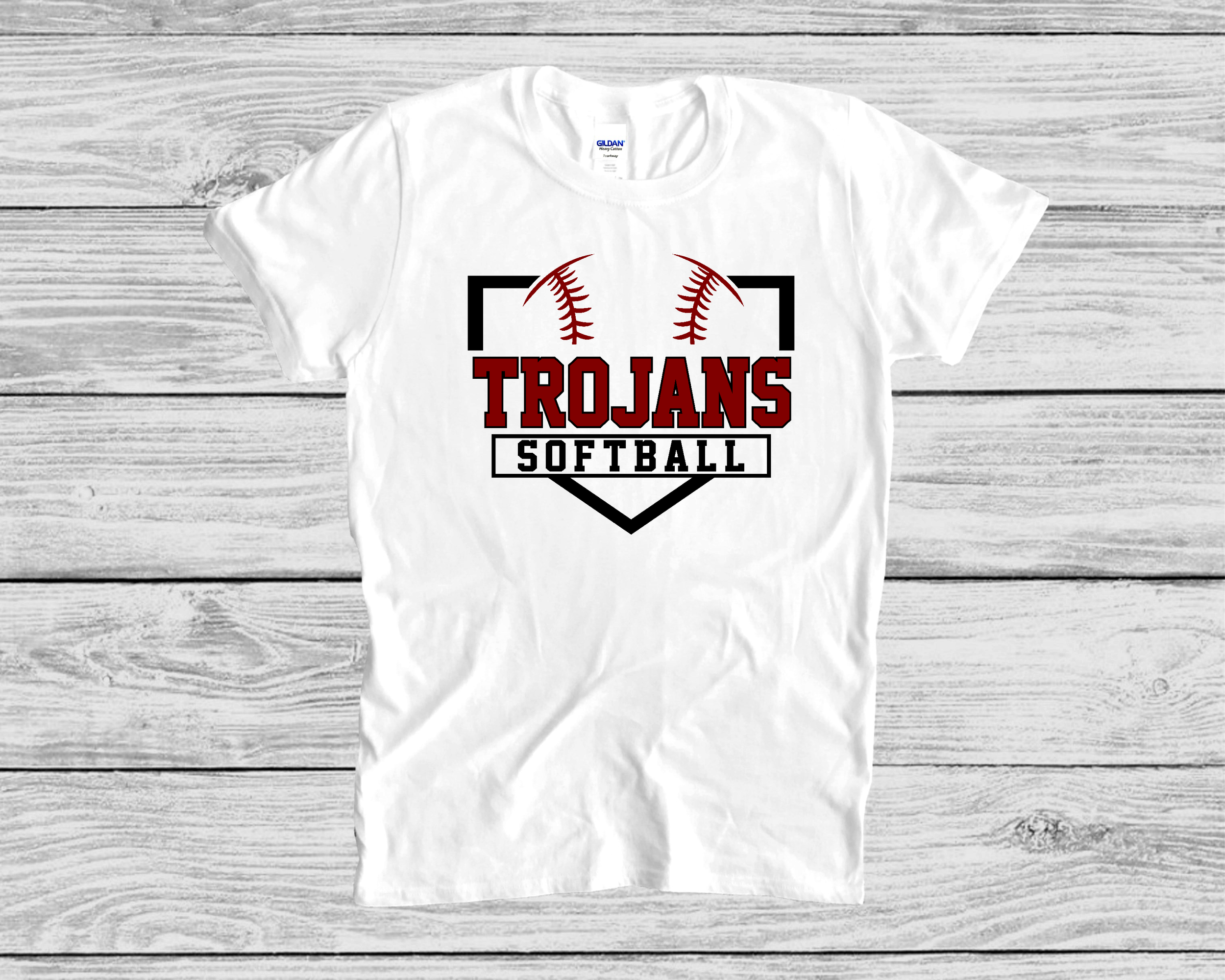 Trojans Softball Base Tee White.png