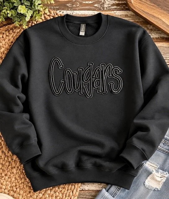 Cougars 3D Puff Embroidery Crewneck