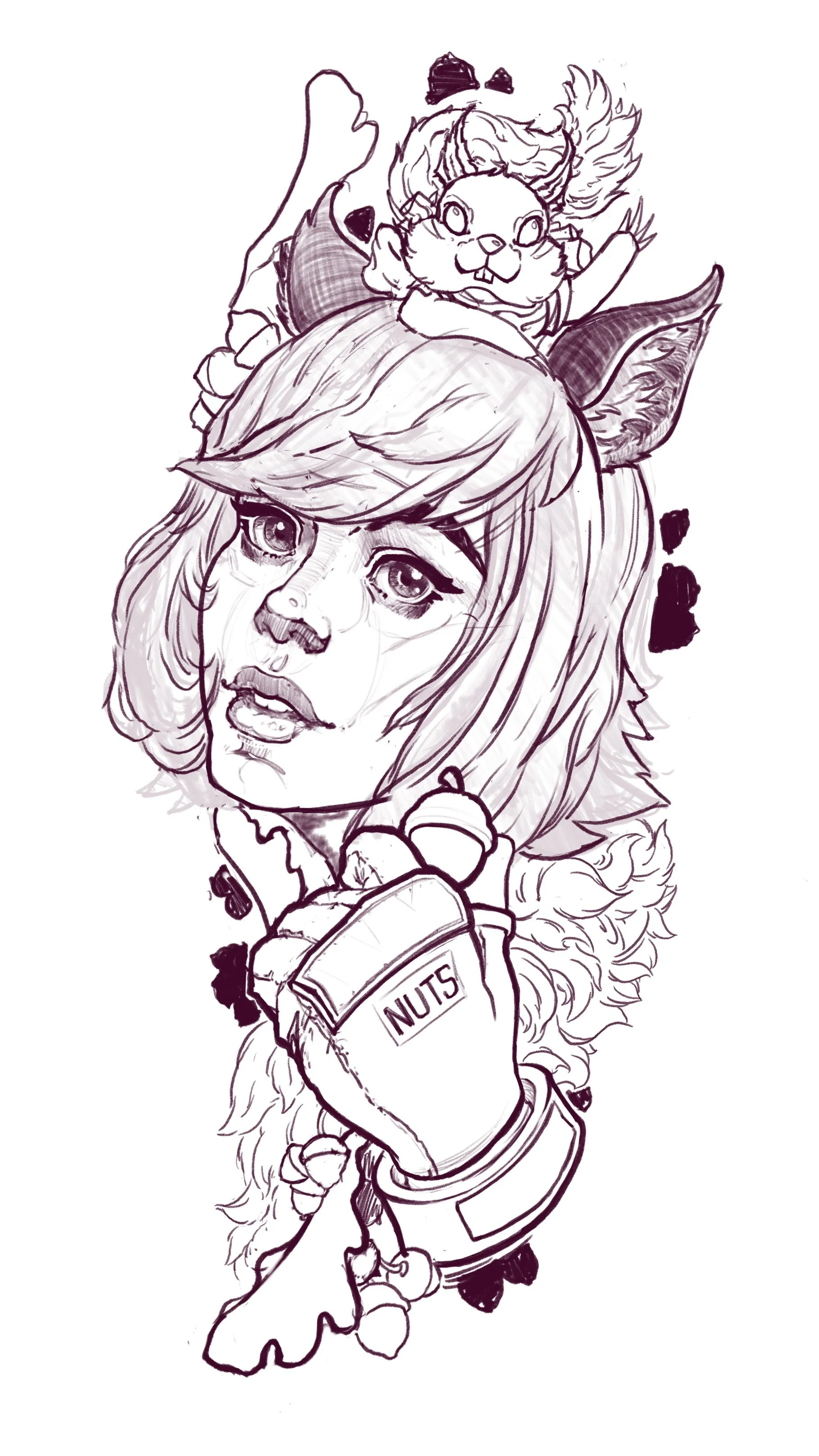 neotraditional portrait of squirrel girl marvel avengers