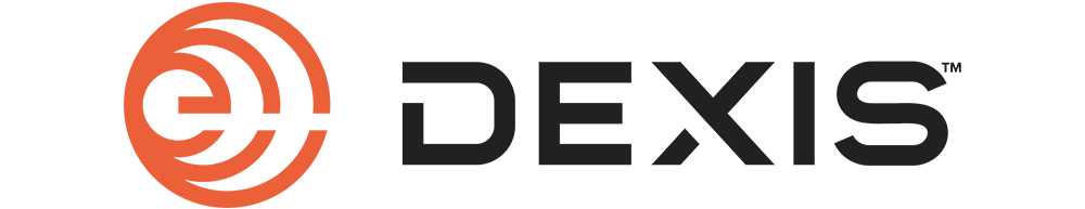 Dexis logo with an orange circular symbol and the word 'DEXIS' in black
