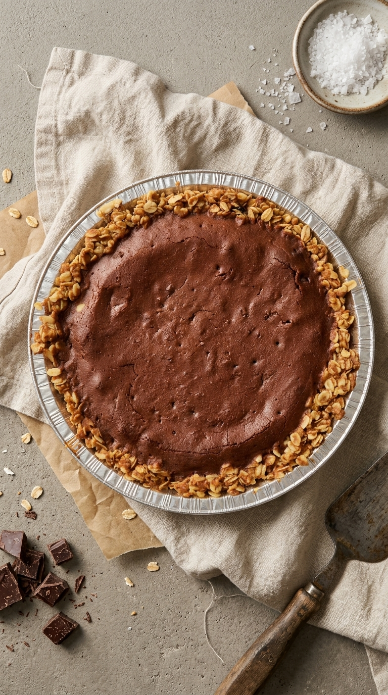 Order The Salty Sailor: chocolate pie with an oat crust in a tin, with flaky sea salt and chocolate pieces on the side