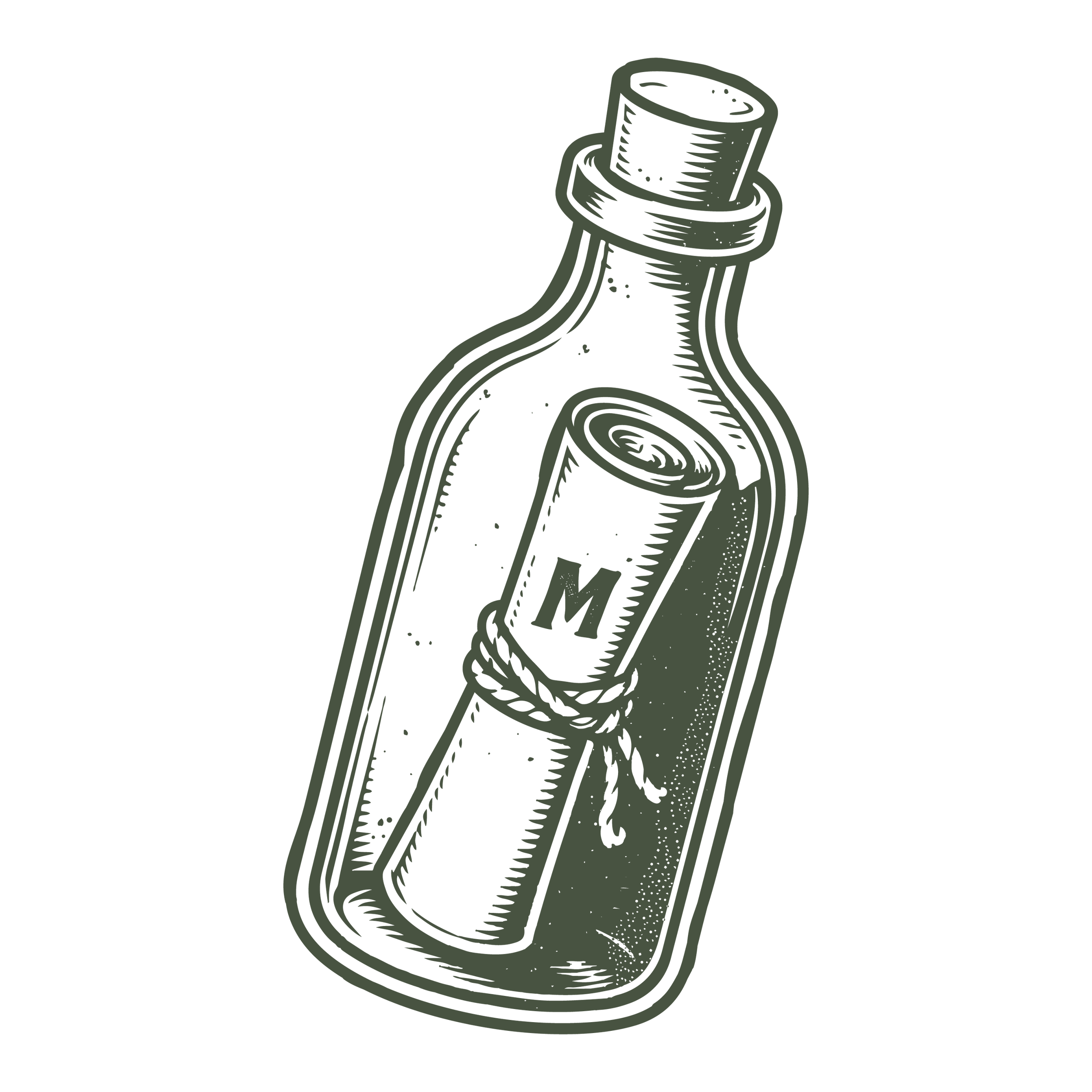 A stylized illustration of a hat with a ribbon, outlined in black on a dark background.