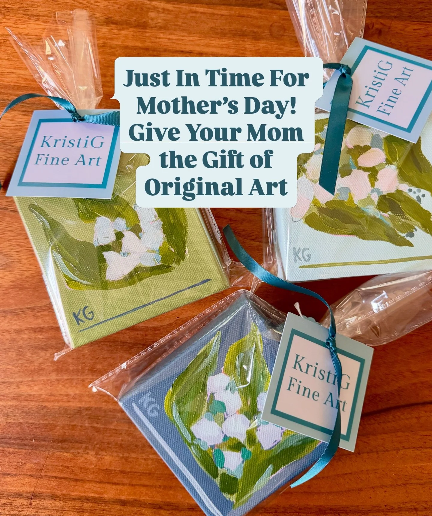 Skip the live flowers this year! 

These petite 4x4 original floral canvases were made with Mother&rsquo;s Day in mind! Soft color palettes, layered texture, and just enough charm to tuck into a bookshelf, bedside table, or favorite little corner.

E