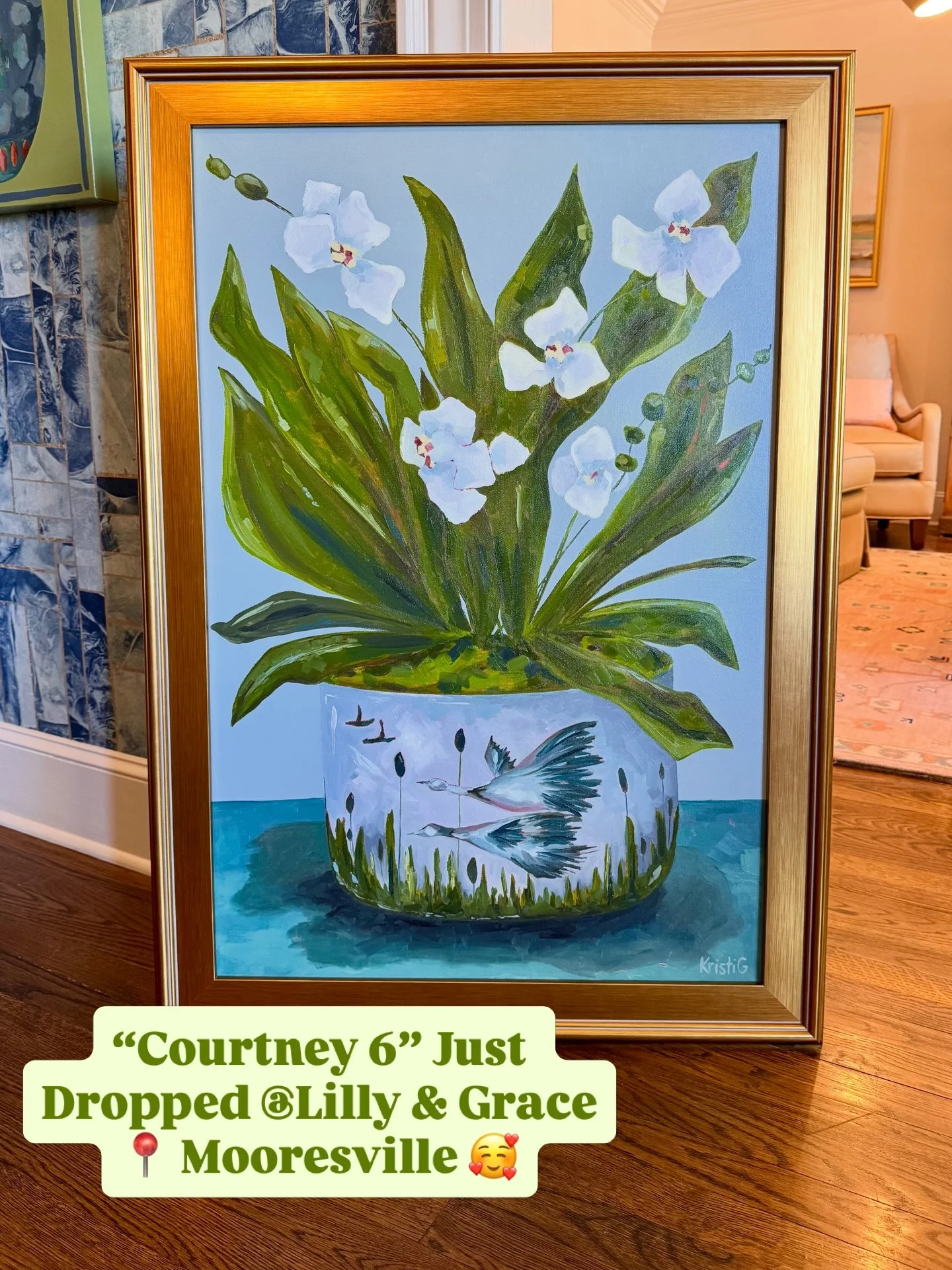 🖼️ New Art Dropped @lillyandgracedesignhomeliving ! &ldquo;Courtney 6&rdquo; is one of my favorite pieces to date and I had a little hesitation letting her go 😂 She&rsquo;s quite the statement and would be amazing in your foyer to greet your guests