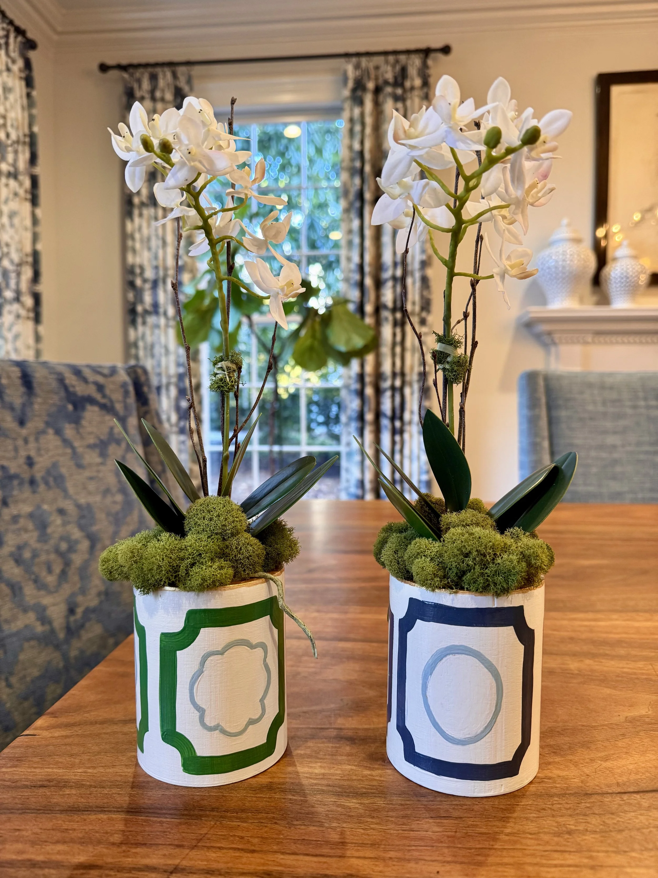 mini faux orchid arrangement