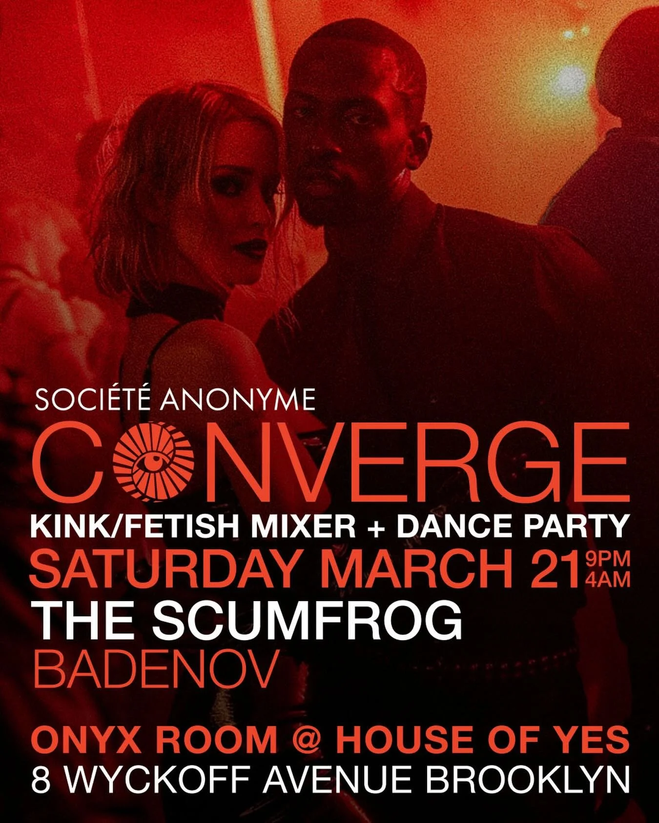 🪩EARLY BIRD TIX🪩

Early bird (aka our best-priced) tickets are on sale now for our next kink mixer and dance party, &ldquo;Converge&rdquo;. On Sat March 21st, we&rsquo;re once again taking over The Onyx Room at Bushwick staple, House of Love.

What