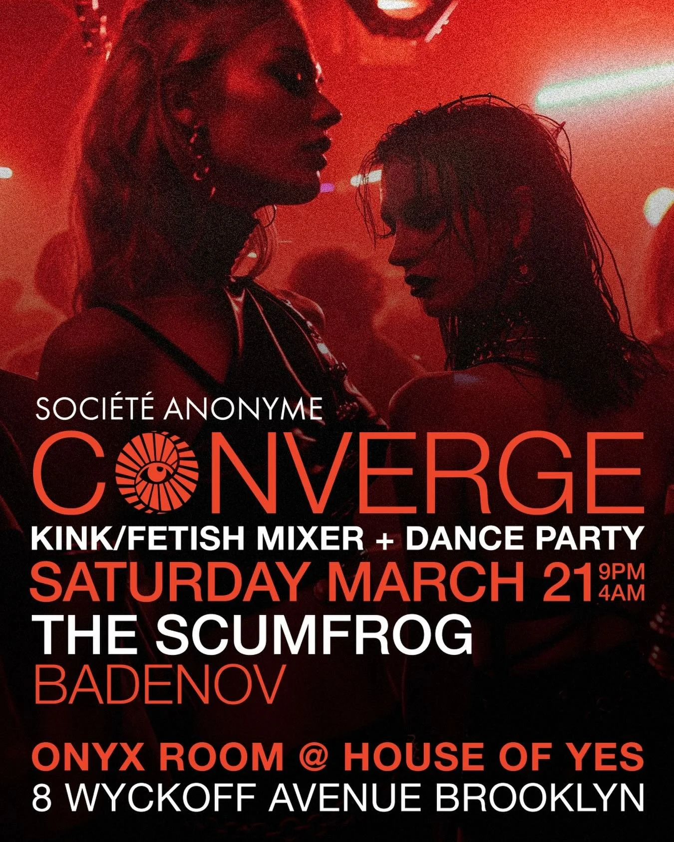 🪩3.21.26🪩

CONVERGE once again takes over The Onyx Room at House of Yes&mdash;this time on Sat March 21st. General admission tickets are live and available to purchase at the link in our bio.
 Music by: @thescumfrog and @djbadenov
___

What is &ldq