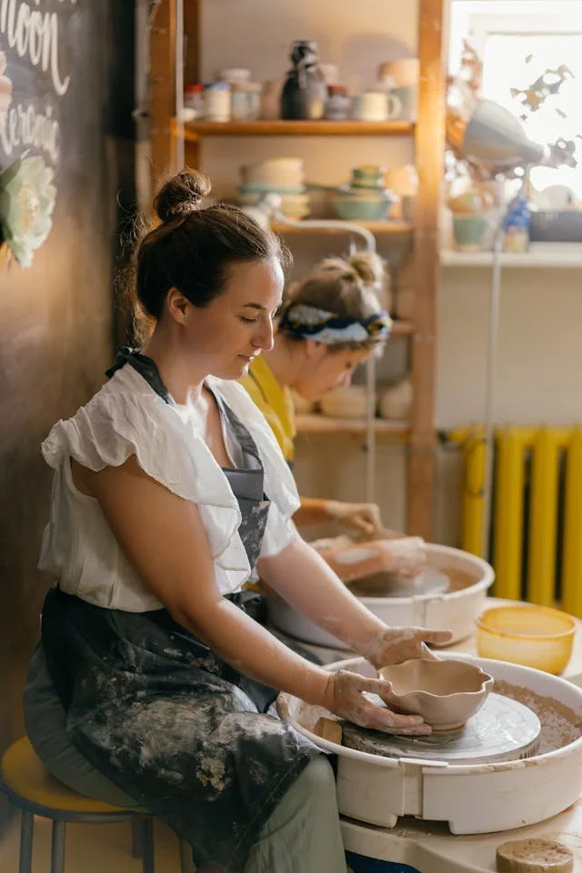 woman making bowl