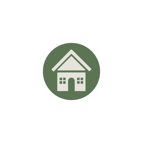 Icon of a house inside a green circle