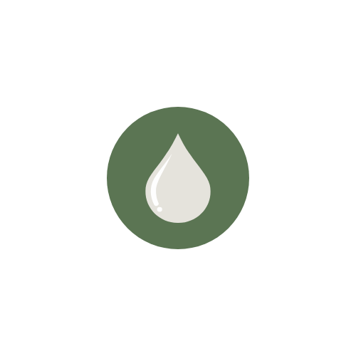 Droplet icon inside a green circle.