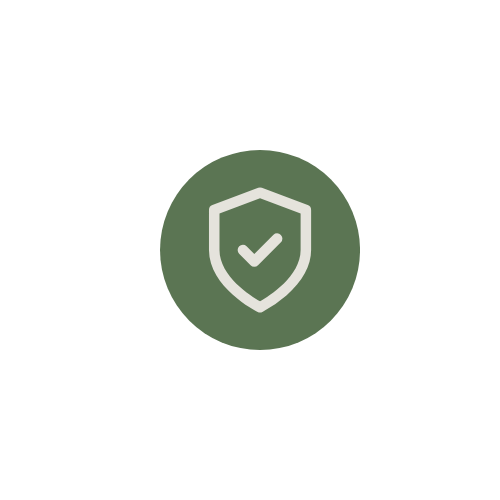 Shield icon with checkmark in a green circle, symbolizing security or protection