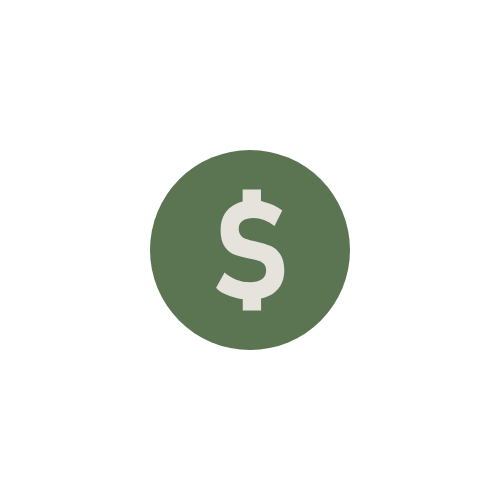 A black piggy bank with a green dollar sign in front of it.
