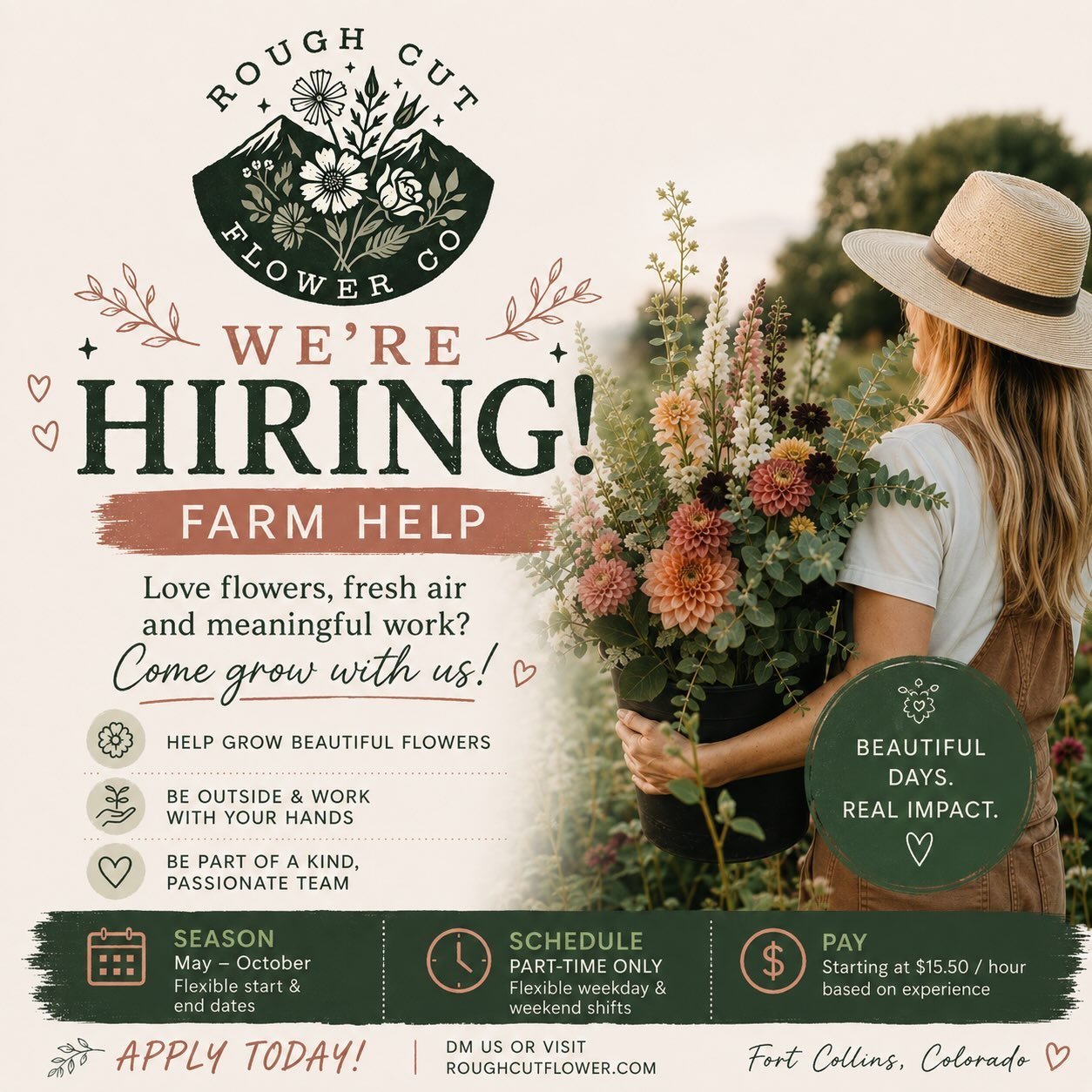 Need an excuse to spend a few hours outside each week? 🌻

Trade screens for sunshine, fresh air, flowers, and meaningful work. We&rsquo;d love to grow with you! 

Tag a friend who would love this job or DM if that&rsquo;s you! ✨