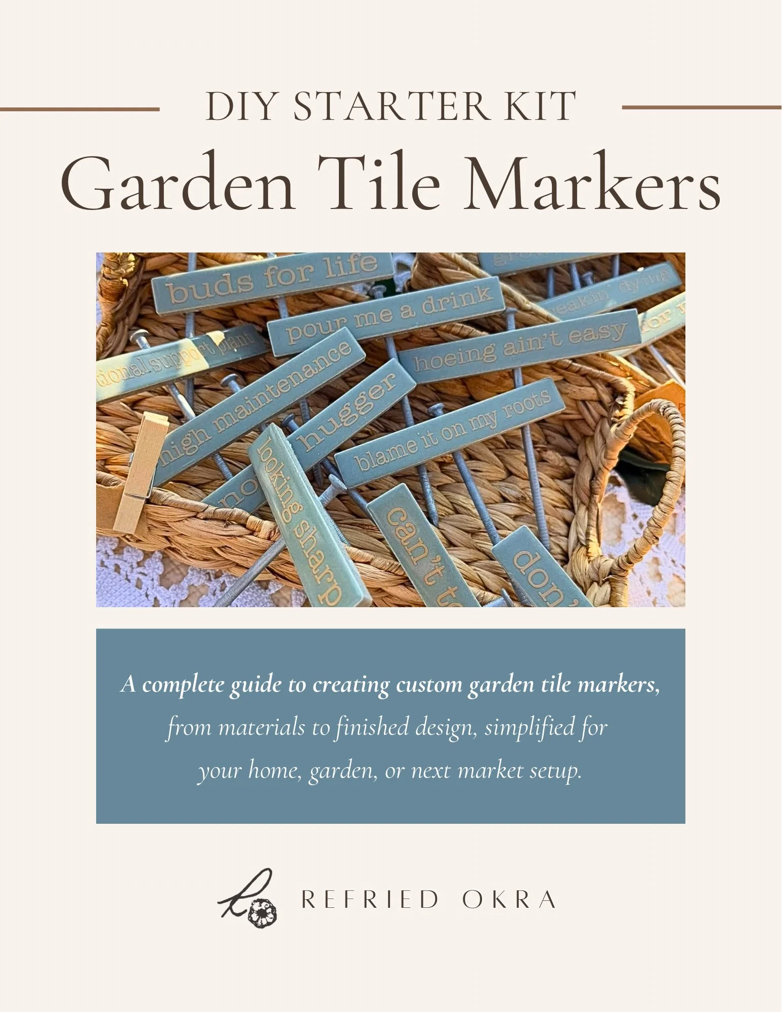 ebook cover for Garden Tile Markers DIY Starter Kit