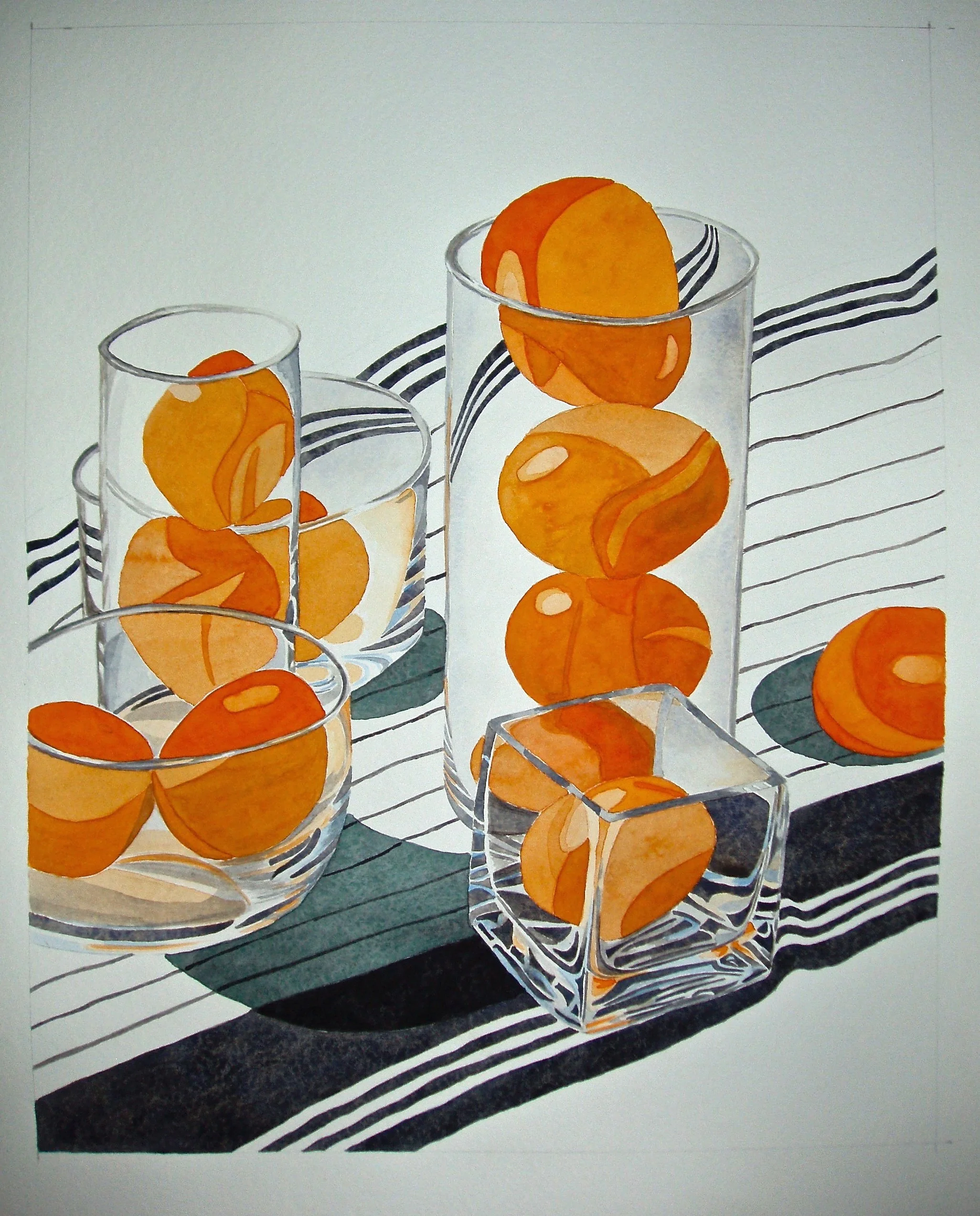 STILL LIFE WITH ORANGES
watercolor on paper