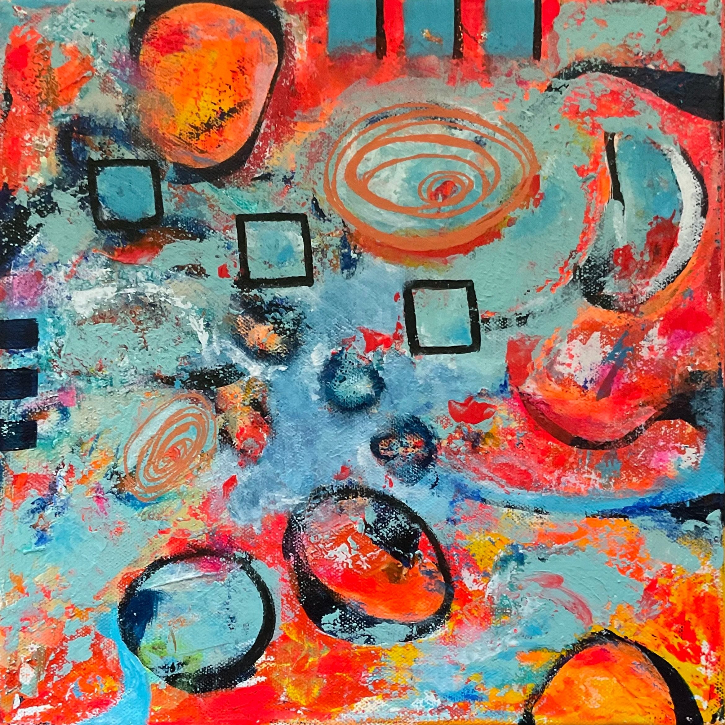 A RIOT OF JOY 2
Mixed Media on canvas board, 12x12'' 
