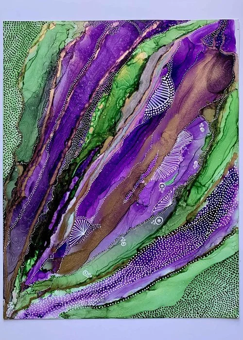 SPRING ETERNAL
alcohol ink on synthetic paper, 11"x14"