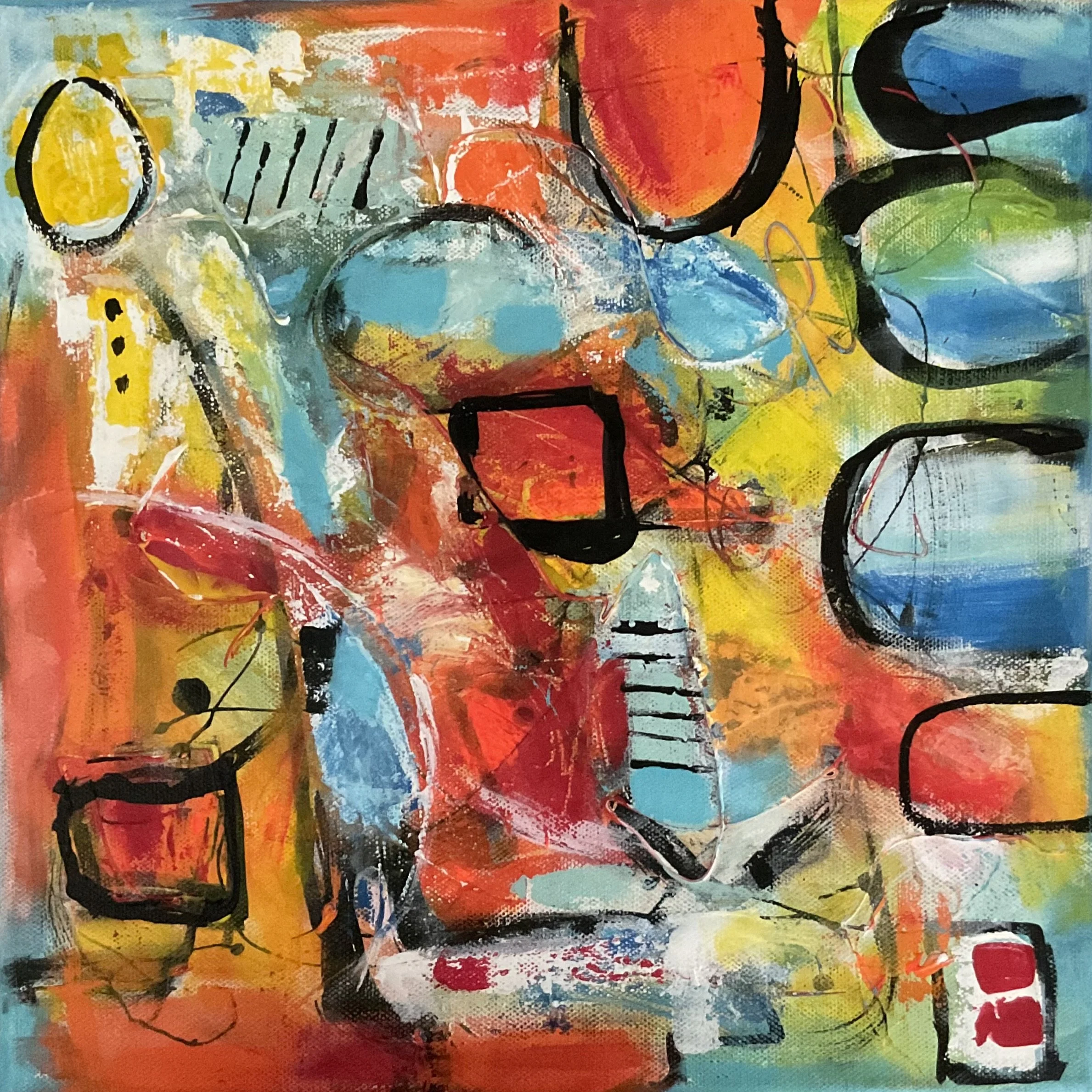 A RIOT OF JOY 3
Mixed Media on canvas, 12x12''