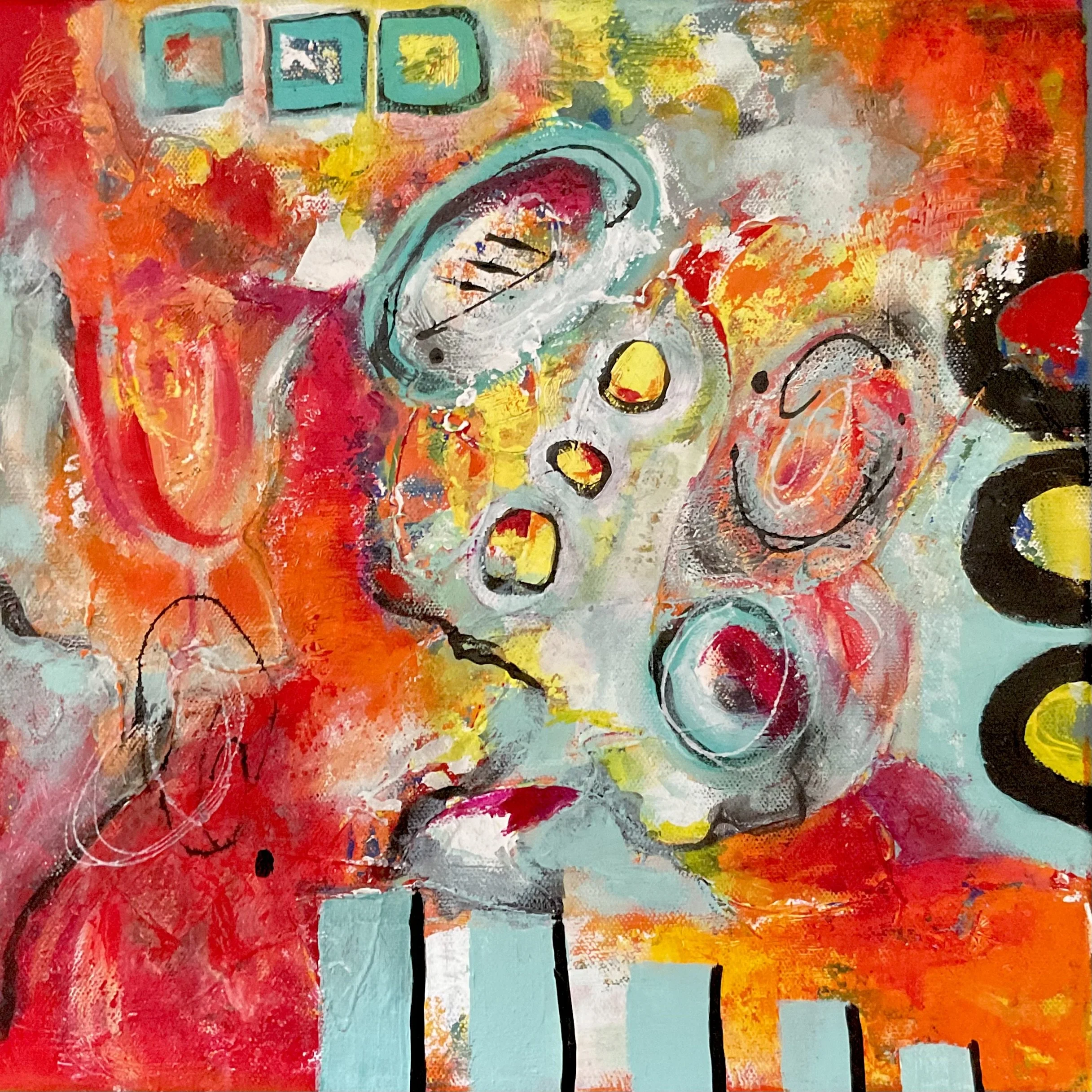 A RIOT OF JOY 1
Mixed Media on canvas, 12x12''