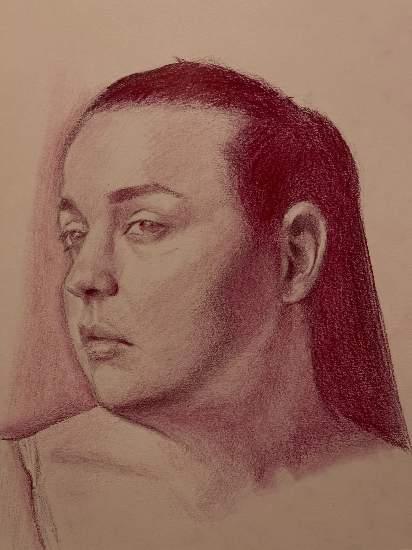 Day 88. Staring at faces is so gratifying, there&rsquo;s always something new to see. Trying to capture a face becomes almost secondary to the joy of just looking at someone&hellip; 
#portrait #drawingaday #art #face