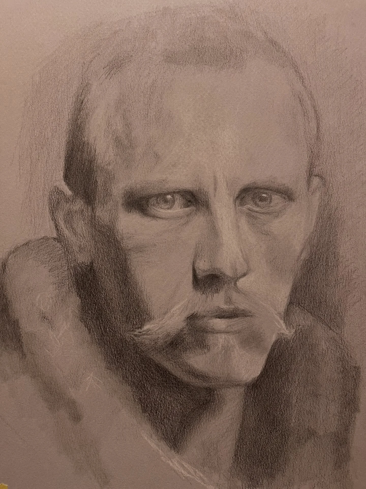 Day 97. Trying to capture a piercing, steady stare, and loosening up the rest of the drawing. 
#graphite #portrait #drawingstudy