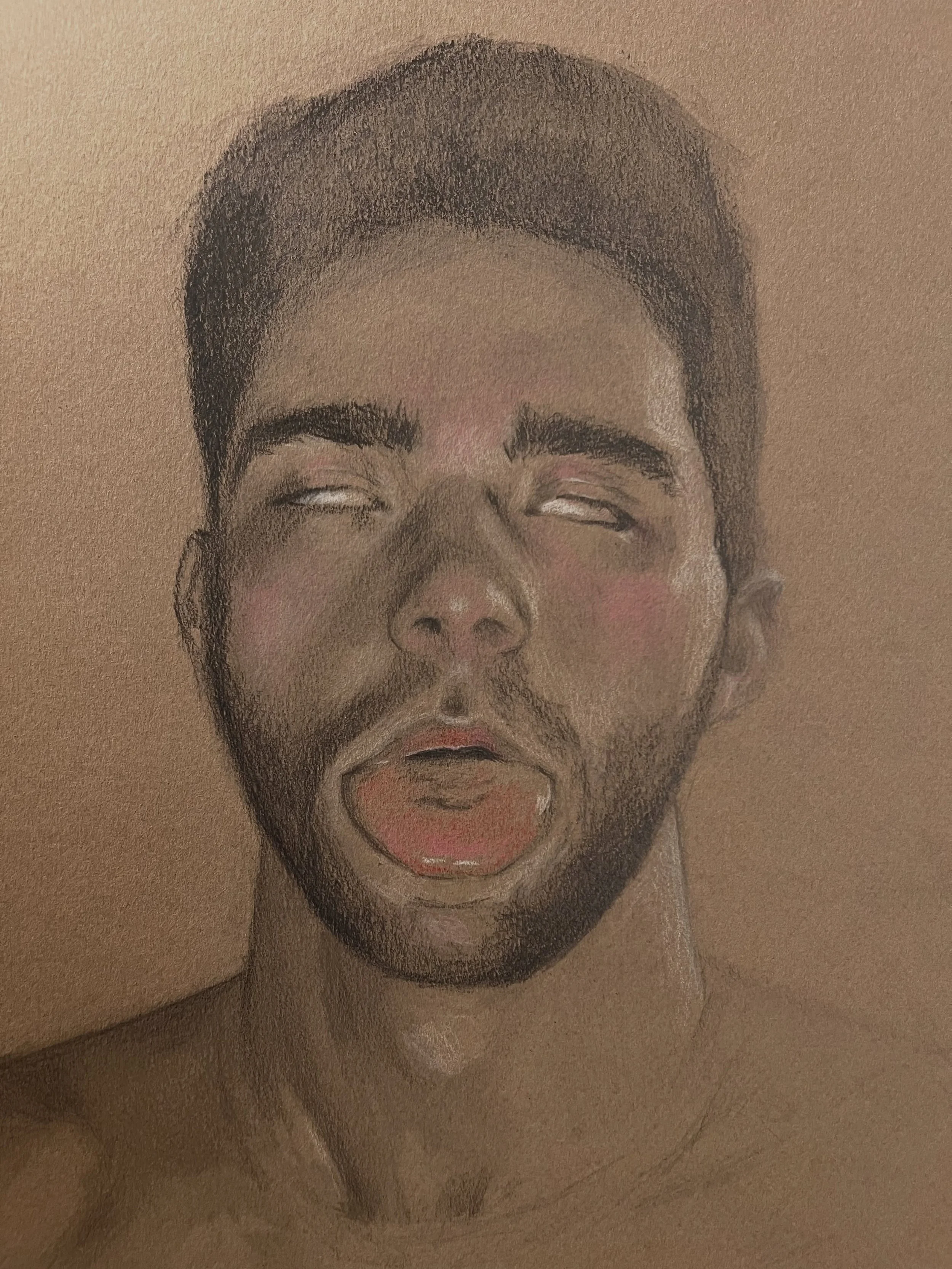 Day 119. Sun&rsquo;s out tongue&rsquo;s out! Another kind of thirst trap from @seizing_starlight #contemporaryportrait #lgbtqart #headstudy