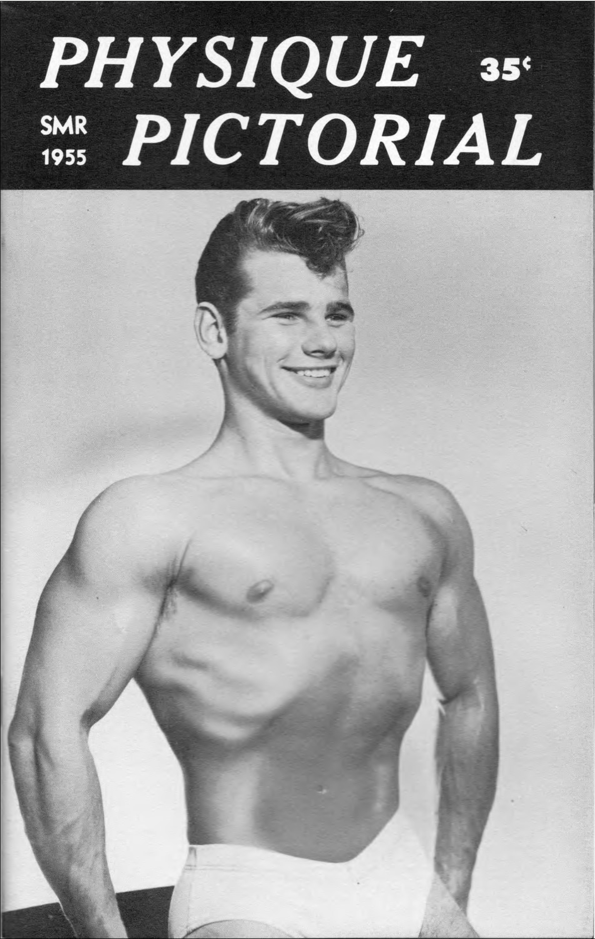 Shirtless and muscular man from the 1950s