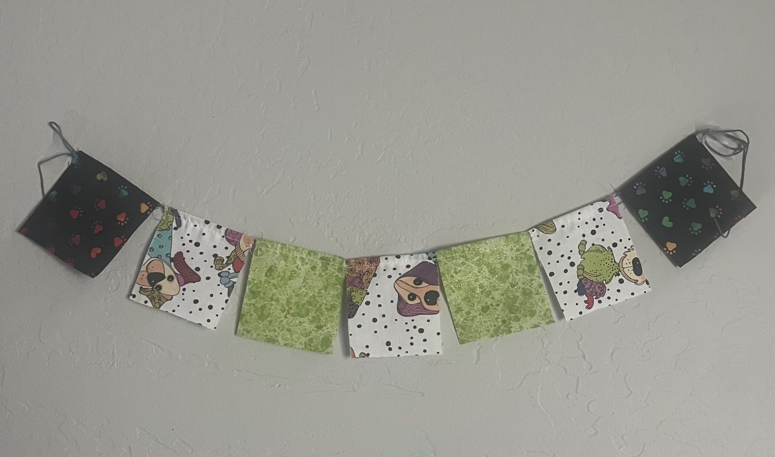 Whimsical Green Dogs