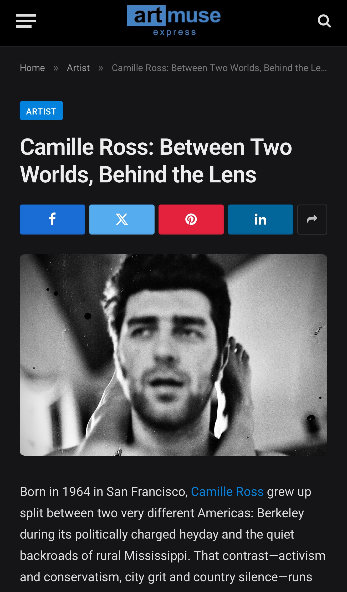 Camille Ross: Between Two Worlds, Behind The Lens