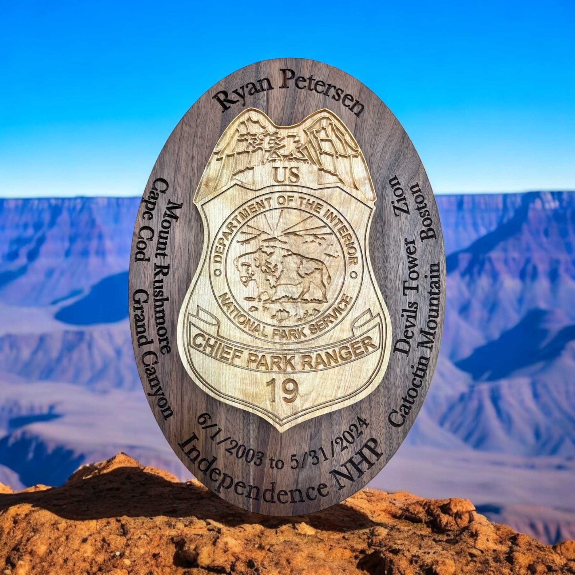 Ryan Petersen Chief Ranger Badge - Grand Canyon.jpeg