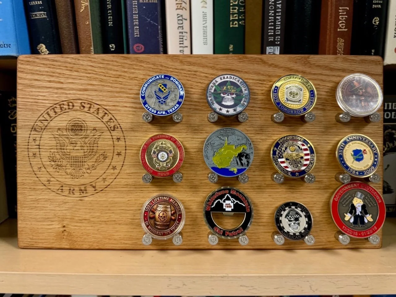 12 Challenge Coin Display