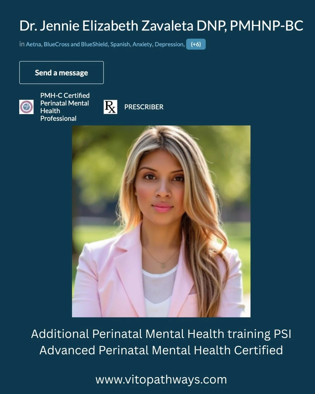&ldquo;Being on the PSI registry means a provider is trusted, licensed, and trained in perinatal mental health. These professionals have the knowledge and compassion to support parents through pregnancy, postpartum, fertility, or loss.&rdquo;

https: